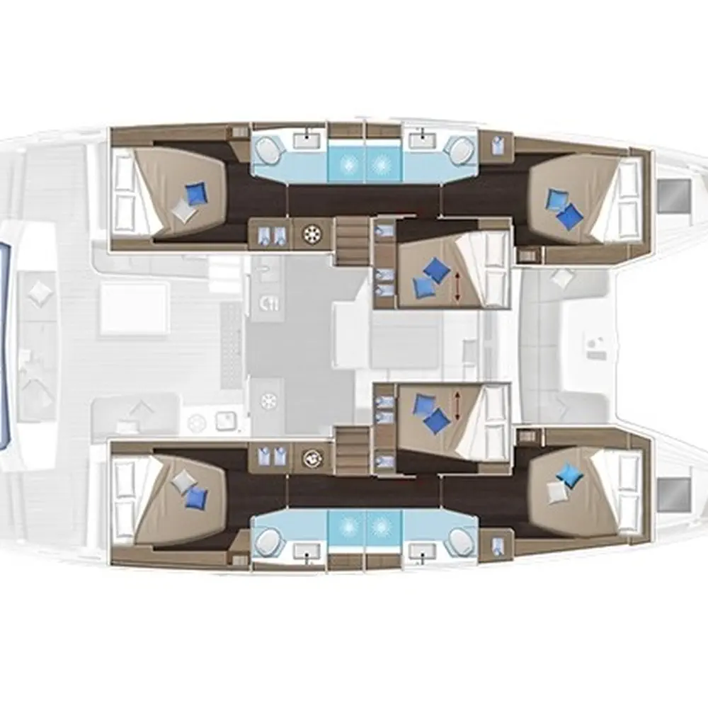JEWEL (Charter rate includes VAT, Skipper Fee, Generator, Air-condition, Watermaker, Icemaker, Dishwasher, 2 SUP, Tubes, Kids Water-ski, Sea scooter, Electric BBQ) *Skippered only* 2