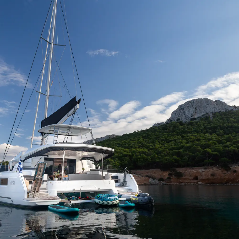 JEWEL (Charter rate includes VAT, Skipper Fee, Generator, Air-condition, Watermaker, Icemaker, Dishwasher, 2 SUP, Tubes, Kids Water-ski, Sea scooter, Electric BBQ) *Skippered only* 52